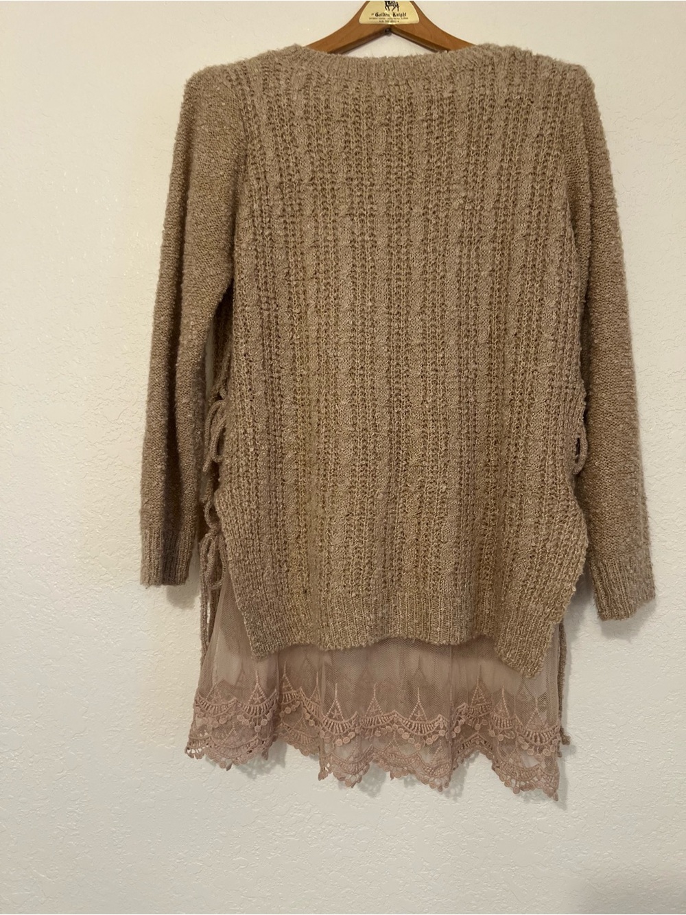 Altar'd State Beige Boho Knit Tunic Sweater (M) - Picture 13 of 15